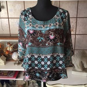 Living Doll sheer flowing blouse